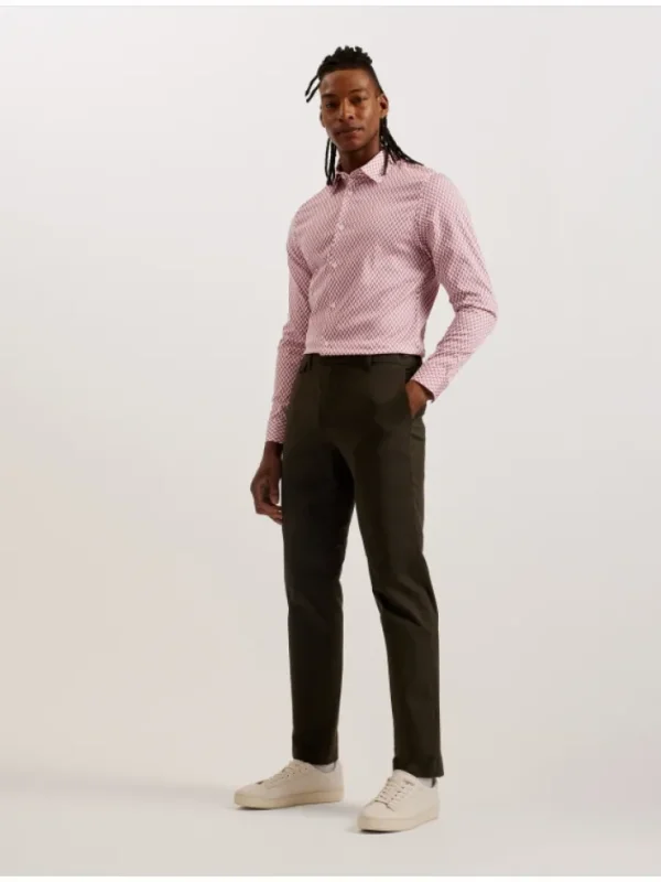 Laceby Geometric Print Long Sleeve Slim Shirt<Ted Baker Shop