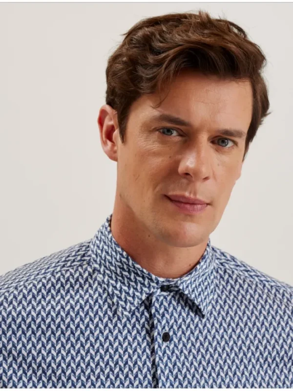 Laceby Geometric Print Long Sleeve Slim Shirt<Ted Baker Sale