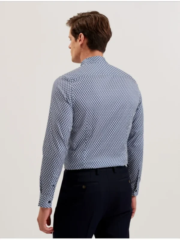 Laceby Geometric Print Long Sleeve Slim Shirt<Ted Baker Sale