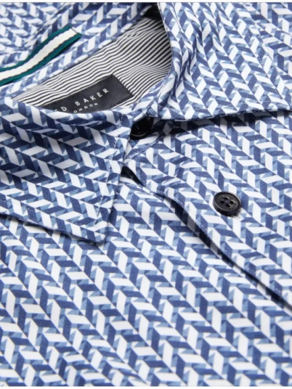 Laceby Geometric Print Long Sleeve Slim Shirt<Ted Baker Sale