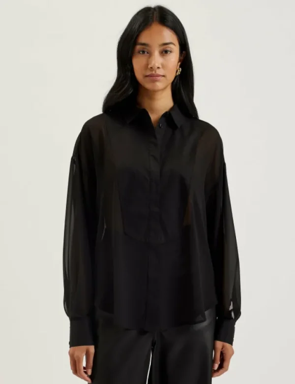 Lechosa Bib Front Sheer Long Sleeve Blouse<Ted Baker New