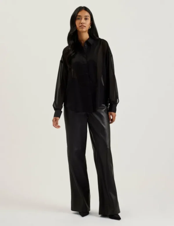 Lechosa Bib Front Sheer Long Sleeve Blouse<Ted Baker New
