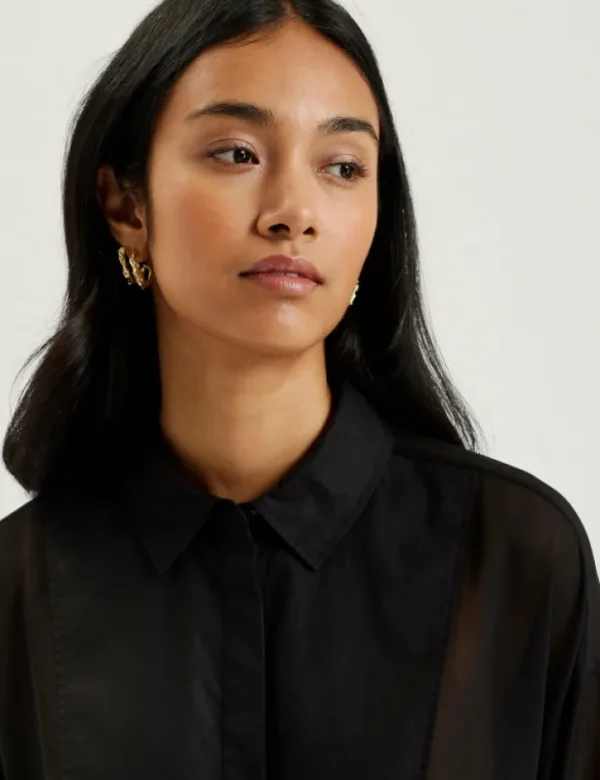 Lechosa Bib Front Sheer Long Sleeve Blouse<Ted Baker New