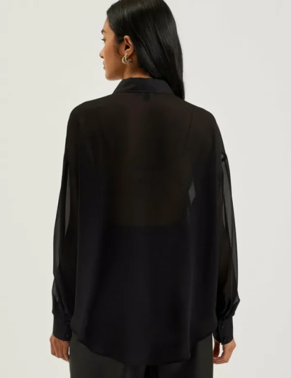 Lechosa Bib Front Sheer Long Sleeve Blouse<Ted Baker New