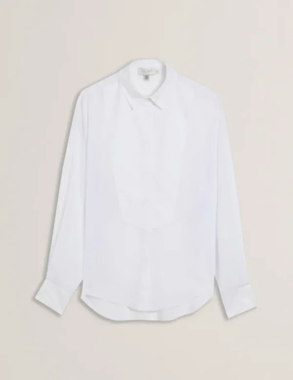 Lechosa Bib Front Sheer Long Sleeve Blouse<Ted Baker Cheap
