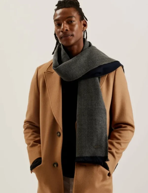 Lewiis Herringbone Texture Contrast Trim Scarf<Ted Baker Cheap