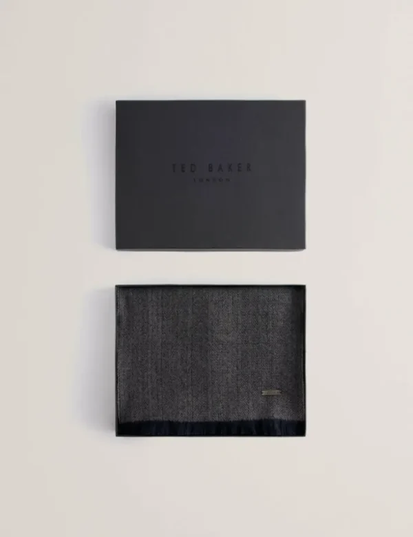 Lewiis Herringbone Texture Contrast Trim Scarf<Ted Baker Cheap