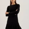 Loisss Flounce Hem Long Sleeve Knitted Mini Dress<Ted Baker Cheap