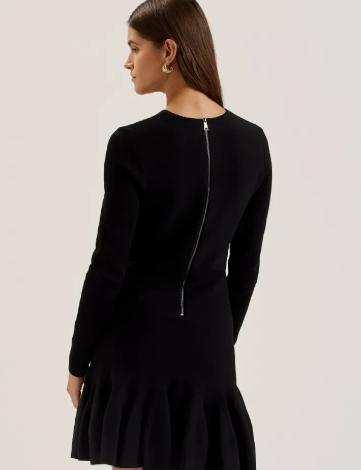 loisss_flounce_hem_long_s_4.webp Loisss Flounce Hem Long Sleeve Knitted Mini Dress<Ted Baker Cheap