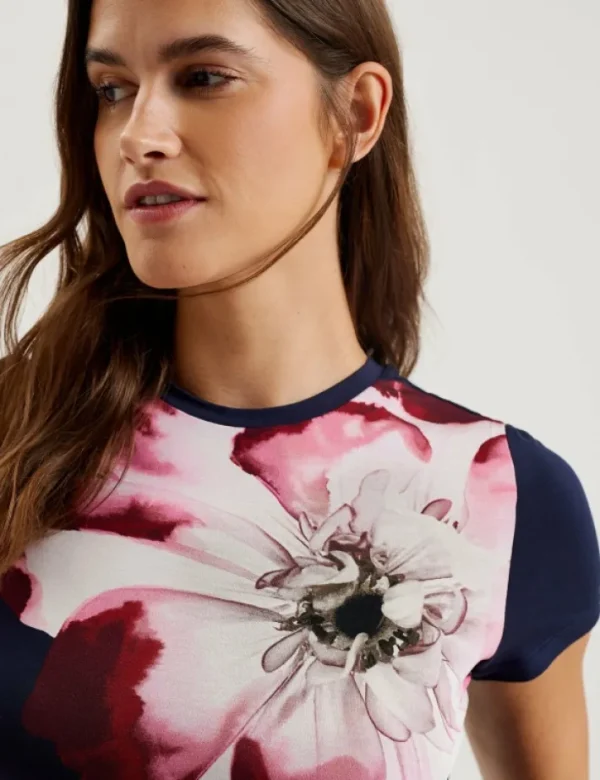 Louannn Placement Print Crew Neck Fitted T-Shirt<Ted Baker New