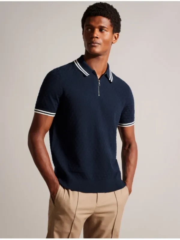 Mahani Short Sleeve Zip Polo<Ted Baker Cheap