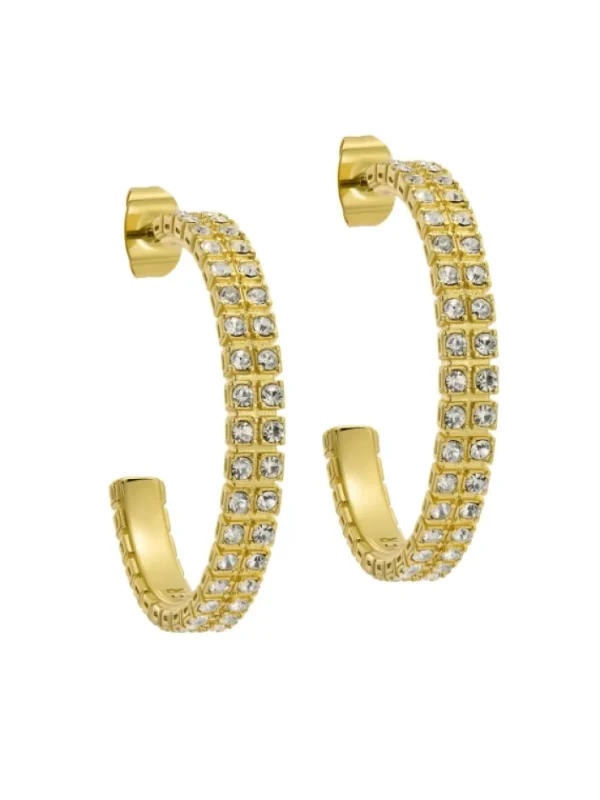 Mellia Medium Double Crystal Hoop Earrings<Ted Baker Best