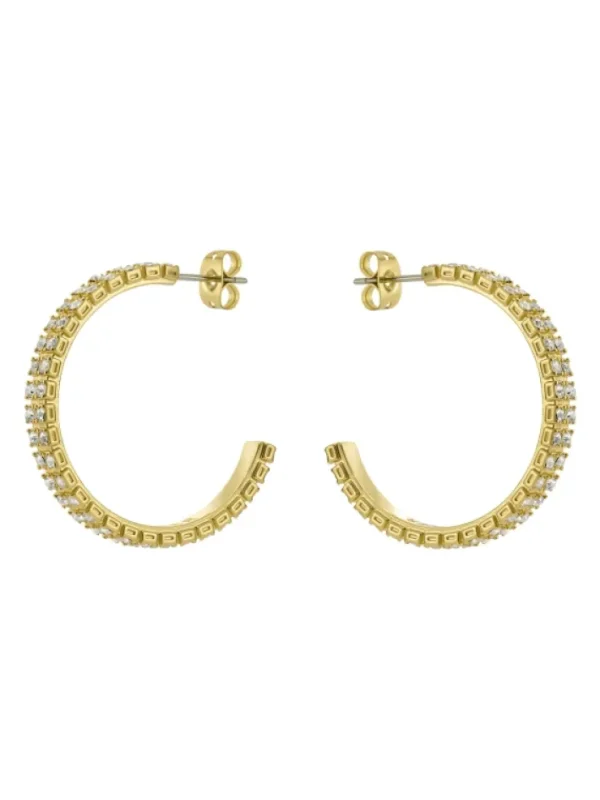 Mellia Medium Double Crystal Hoop Earrings<Ted Baker Best