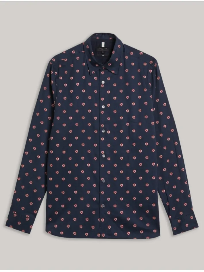 mikceal_floral_pattern_sl_6.webp Mikceal Floral Pattern Slim Fit Long Sleeve Shirt<Ted Baker Clearance
