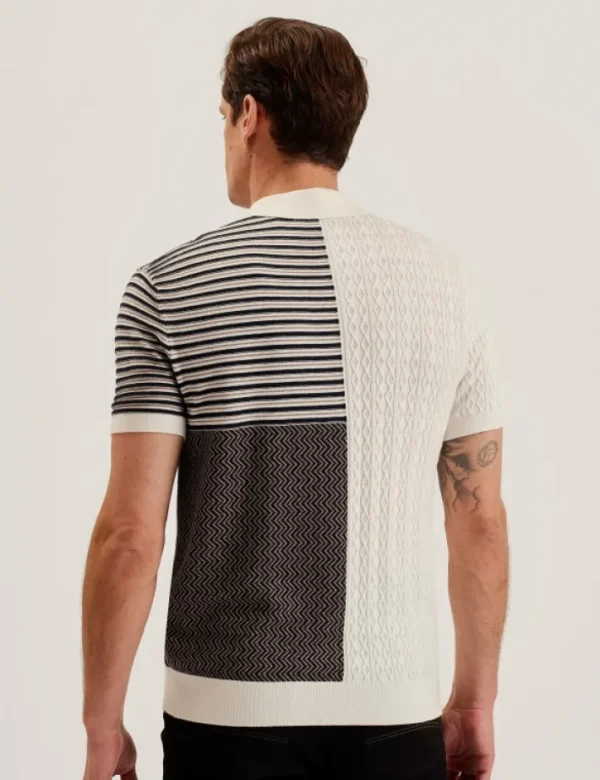 Minsta Textured Patchwork Knit Polo Shirt<Ted Baker Fashion