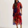 Miru Organza Tropical Bloom Midi Dress<Ted Baker Online