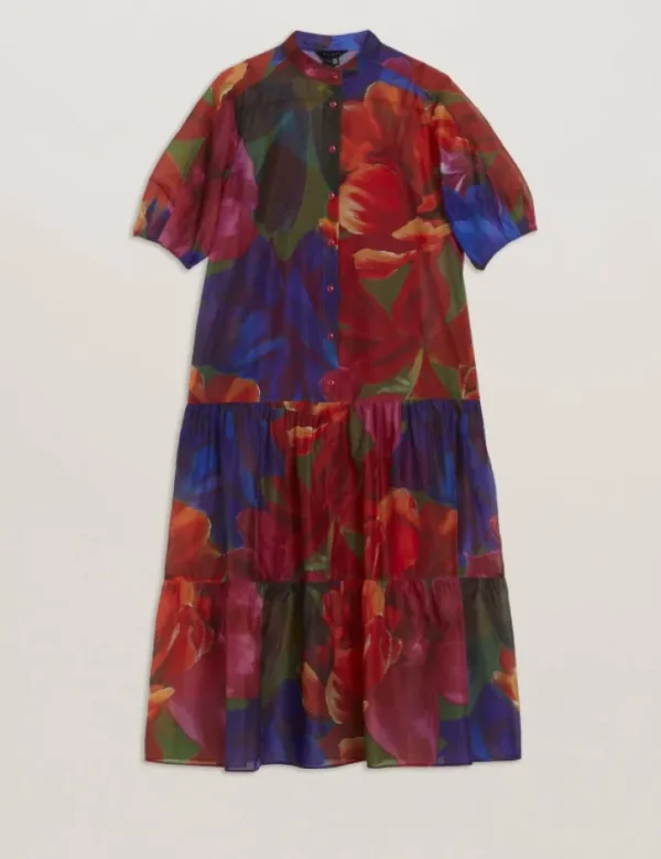Miru Organza Tropical Bloom Midi Dress<Ted Baker Online