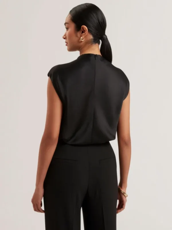 Misrina Drape Neck Detail Satin Top<Ted Baker Online