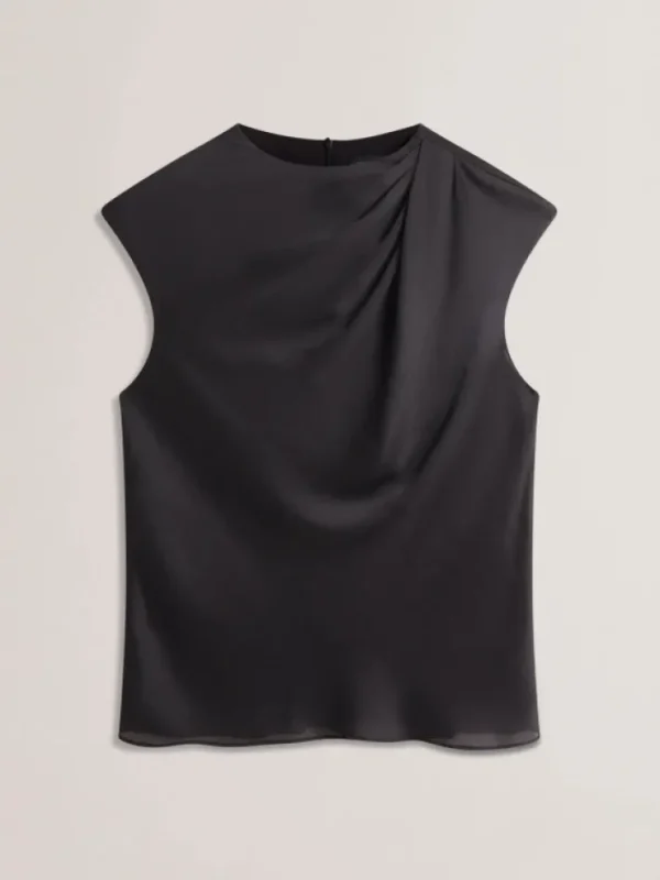 Misrina Drape Neck Detail Satin Top<Ted Baker Online