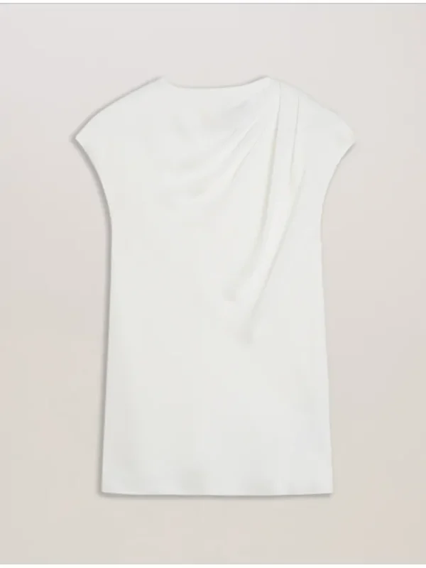 Misrina Drape Neck Detail Satin Top<Ted Baker Best Sale