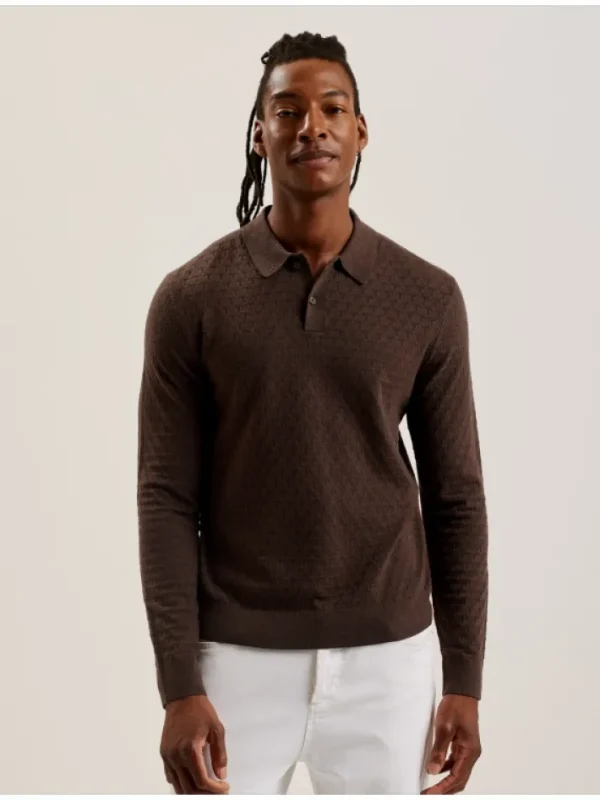 Morar Long Sleeve T Stitch Knitted Polo<Ted Baker Hot