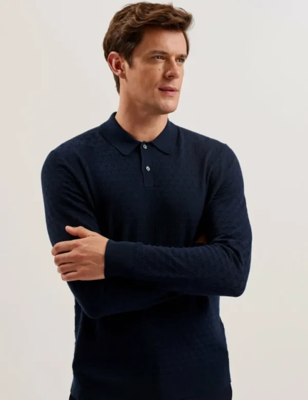 Morar T Knit Long Sleeve Polo Top<Ted Baker Discount