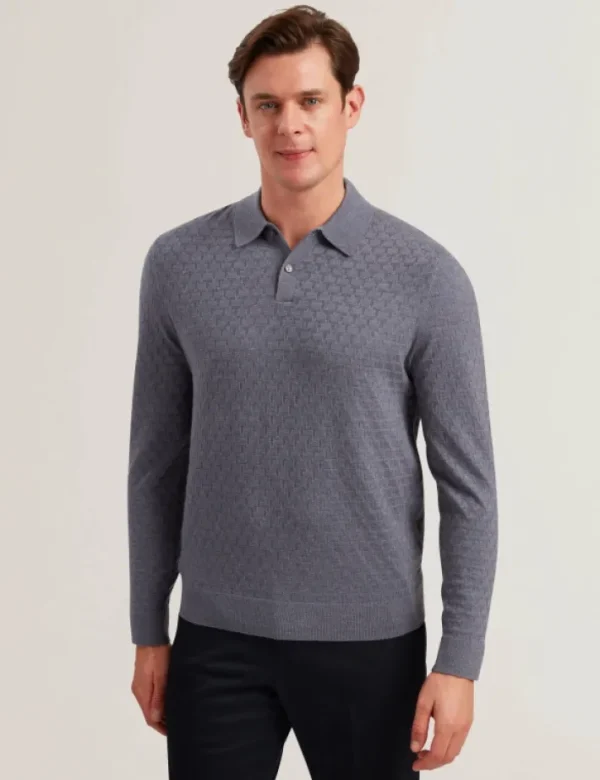 Morar T Knit Long Sleeve Polo Top<Ted Baker Cheap
