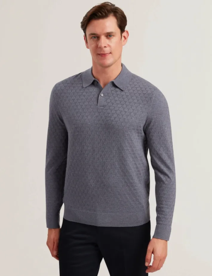 morar_t_knit_long_sleeve__1.webp Morar T Knit Long Sleeve Polo Top<Ted Baker Cheap