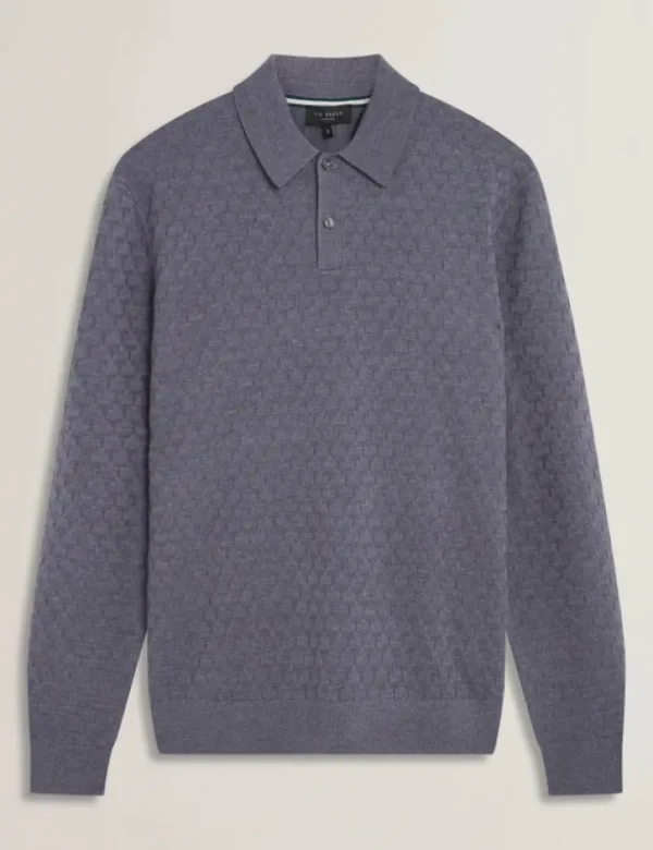 Morar T Knit Long Sleeve Polo Top<Ted Baker Cheap