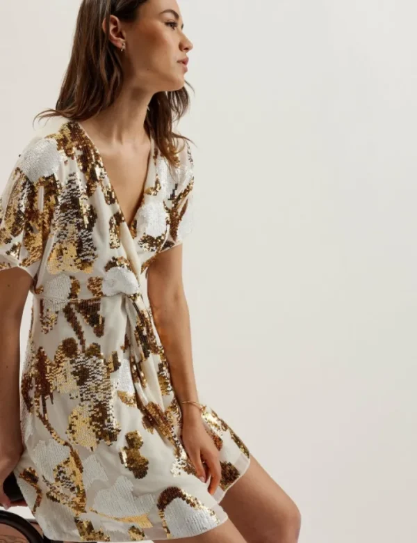 Noosh Knot Front V-Neck Sequin Mini Dress<Ted Baker Best Sale