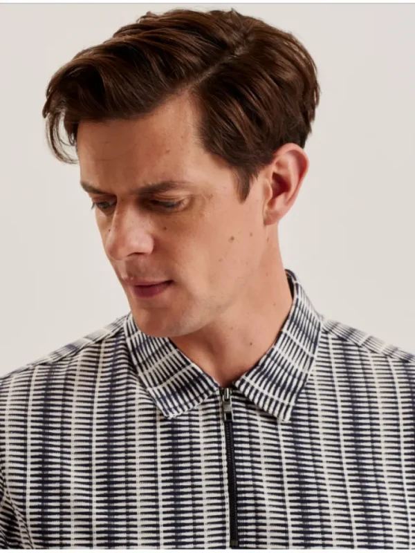 Octon Geo Stripe Zip Neck Polo Shirt<Ted Baker Cheap