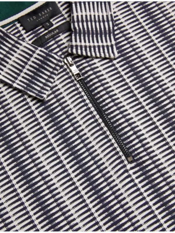 Octon Geo Stripe Zip Neck Polo Shirt<Ted Baker Cheap