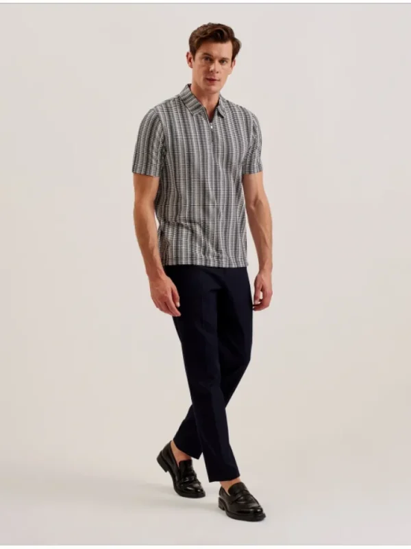 Octon Geo Stripe Zip Neck Polo Shirt<Ted Baker Cheap