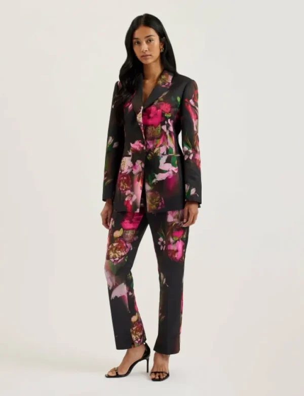 Okunit Tapered Leg Floral Print Tailored Trousers<Ted Baker Best