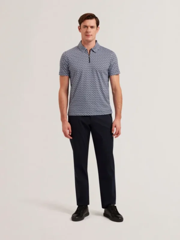 Ounslo Short Sleeve Regular Fit Printed Zip Polo<Ted Baker Sale
