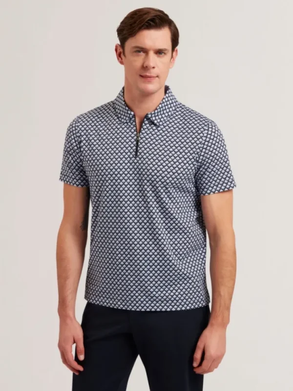 Ounslo Short Sleeve Regular Fit Printed Zip Polo<Ted Baker Sale