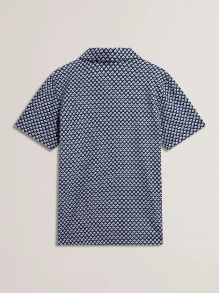 ounslo__short_sleeve_regu_5.webp Ounslo Short Sleeve Regular Fit Printed Zip Polo<Ted Baker Sale