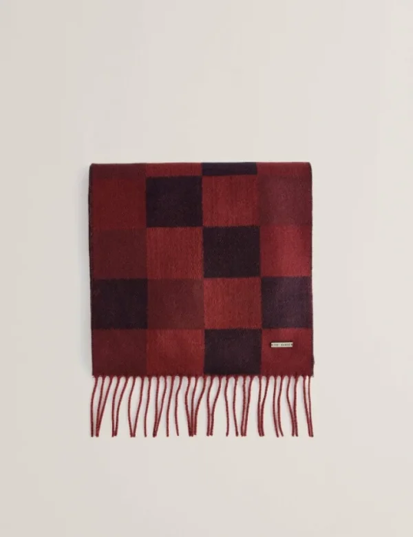 Peterrr Block Check Scarf With Fringe Trim<Ted Baker Cheap
