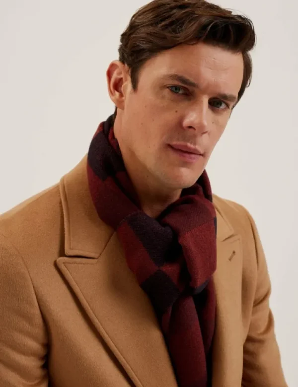 Peterrr Block Check Scarf With Fringe Trim<Ted Baker Cheap