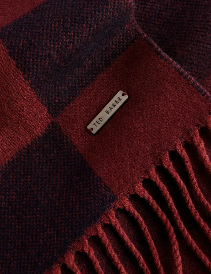 peterrr_block_check_scarf_2.webp Peterrr Block Check Scarf With Fringe Trim<Ted Baker Cheap