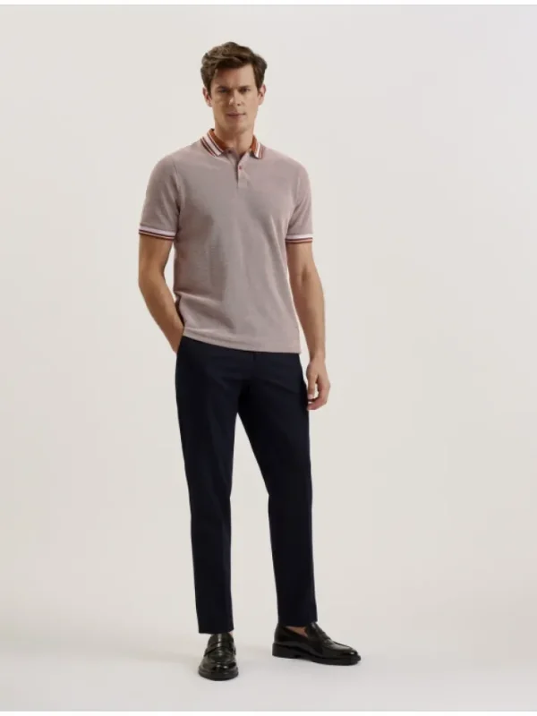 Phenes Textured Cotton Stripe Trim Polo Shirt<Ted Baker Online
