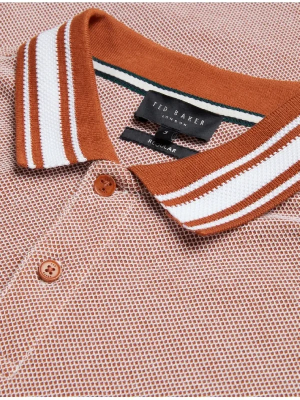 Phenes Textured Cotton Stripe Trim Polo Shirt<Ted Baker Online