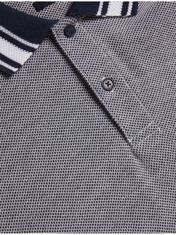 Phenes Textured Cotton Stripe Trim Polo Shirt<Ted Baker Best