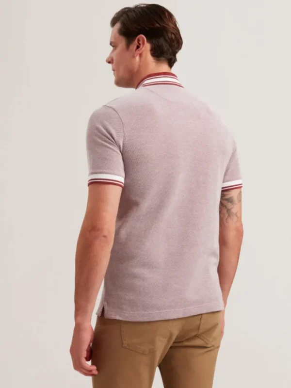 Phenes Textured Cotton Stripe Trim Polo Shirt<Ted Baker Hot