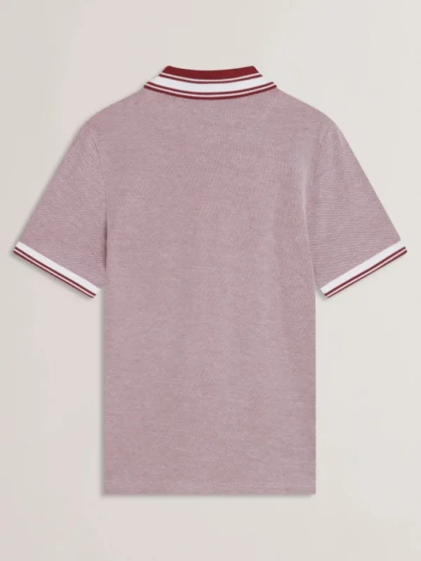 Phenes Textured Cotton Stripe Trim Polo Shirt<Ted Baker Hot