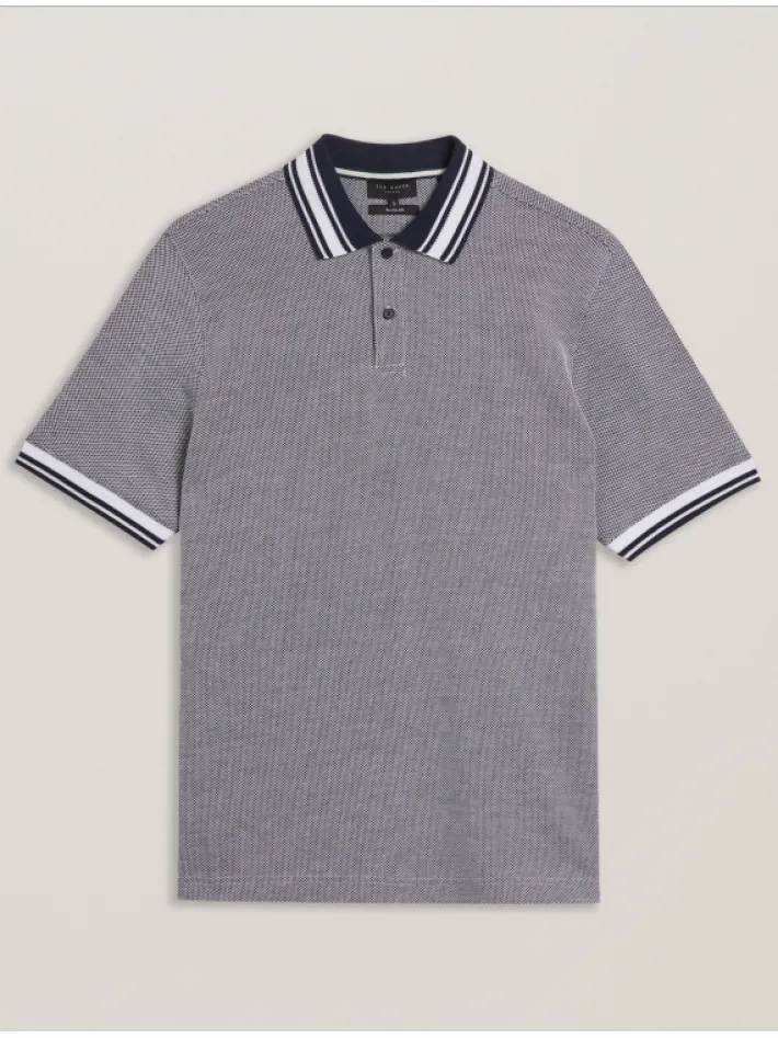 phenes_textured_cotton_st_6.webp Phenes Textured Cotton Stripe Trim Polo Shirt<Ted Baker Best