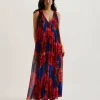 Rabiusa Organza Tropical Bloom V-neck Maxi Dress<Ted Baker Cheap