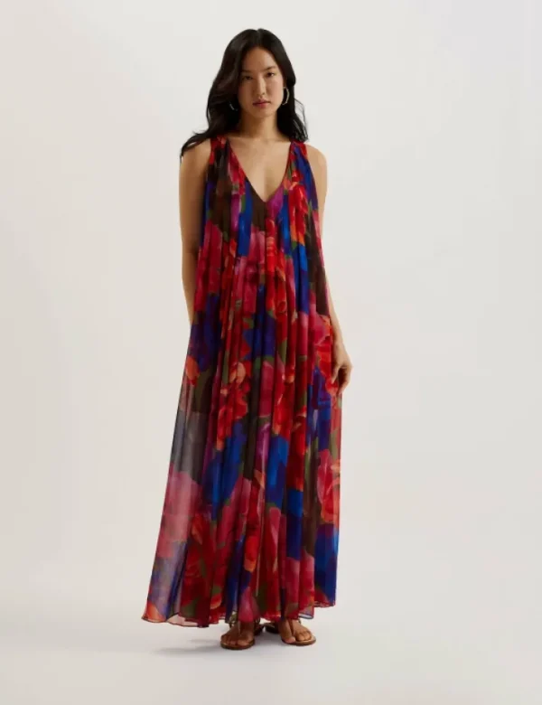 Rabiusa Organza Tropical Bloom V-neck Maxi Dress<Ted Baker Cheap
