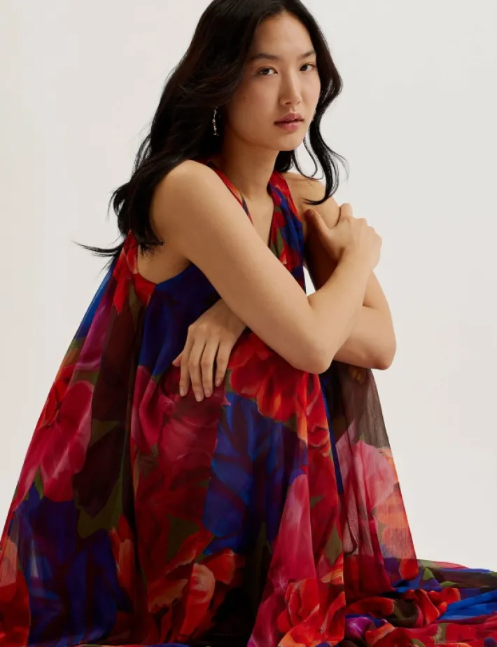 rabiusa_organza_tropical__3.webp Rabiusa Organza Tropical Bloom V-neck Maxi Dress<Ted Baker Cheap