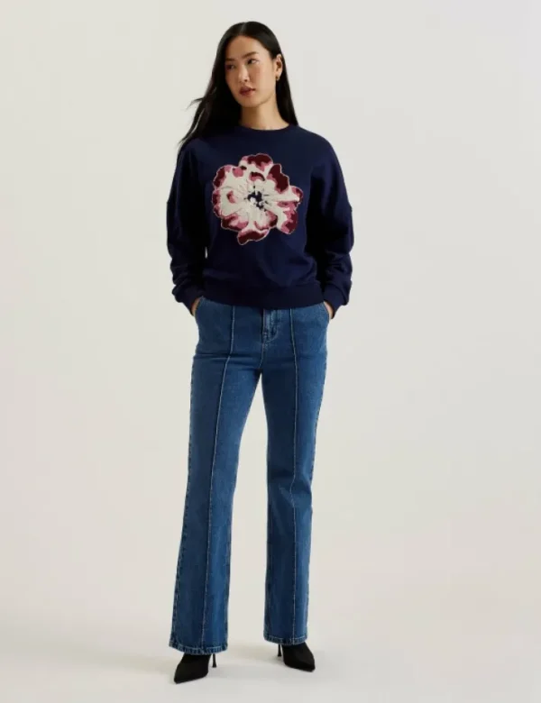 Raynahh Textured Floral Graphic Cotton Sweatshirt<Ted Baker Cheap